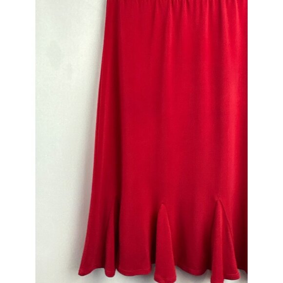 Susan Graver Womens Red Flared Skirt XXS Polyester Spandex Blend - Picture 2 of 5